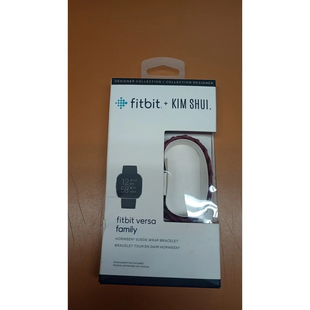 Fitbit Kim Shui Horween Suede Wrap Bracelet for Versa Family Burgundy FB171BLBY